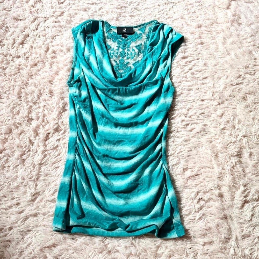 Vintage Y2K Hipster Tie Dye Aztec Tribal Sheer Back Top Womens S Hippie‎ Retro